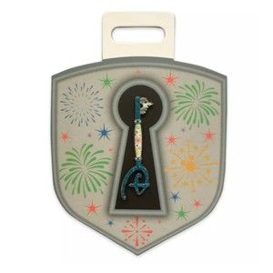 Key Pin Fireworks Celebration Disney Store Special Edition Trading Blue Glitter